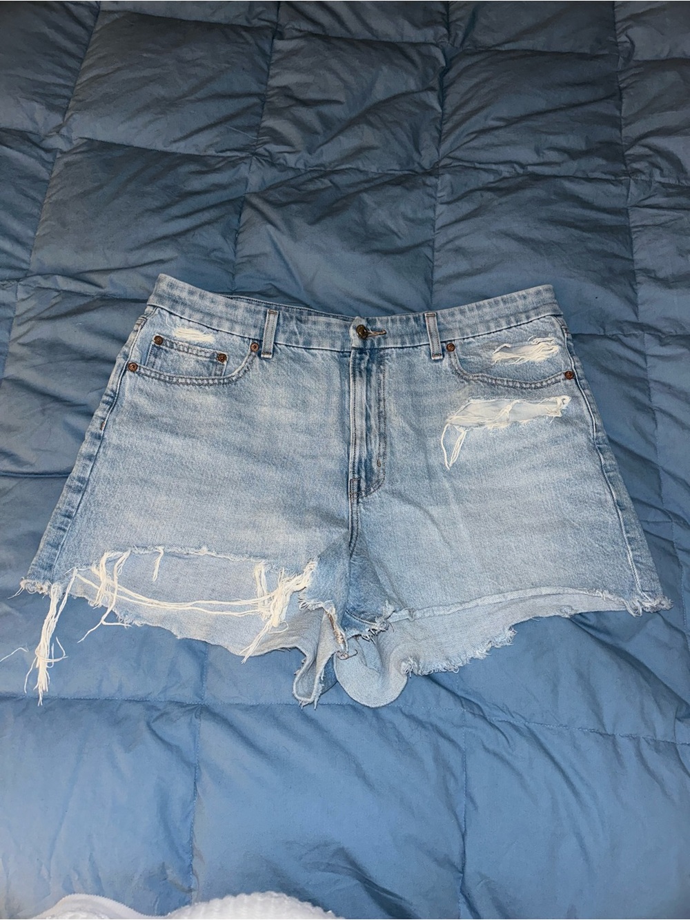 American Eagle Outfitters Curvy 90’s Boyfriend Distressed Denim Shorts